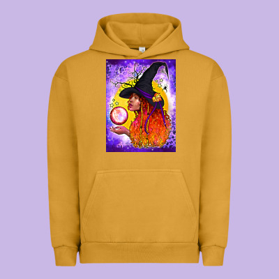 Witch With Crystal Ball Air Freshener Urban Hoodie Designed By Bundleandbundleshop