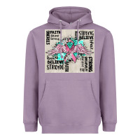 Lavender cancer ribbon with angel wings Heavyweight Hoodie - CowGirlArtShop