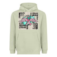 Matcha cancer ribbon with angel wings Heavyweight Hoodie - CowGirlArtShop