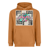 Meerkat cancer ribbon with angel wings Heavyweight Hoodie - CowGirlArtShop