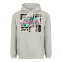 Moon Dust cancer ribbon with angel wings Heavyweight Hoodie - CowGirlArtShop