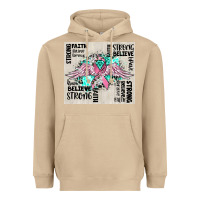 Mushroom cancer ribbon with angel wings Heavyweight Hoodie - CowGirlArtShop