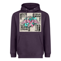 Plum cancer ribbon with angel wings Heavyweight Hoodie - CowGirlArtShop