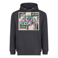 Smoke cancer ribbon with angel wings Heavyweight Hoodie - CowGirlArtShop