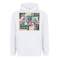 Cancer Ribbon With Angel Wings Heavyweight Hoodie | Teevron