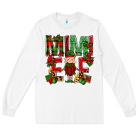 White Mimi Elf with Knitting Christmas Long Sleeve Tee - BundleAndBundleShop