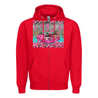 Red cancer pumpkins Zipper Hoodie - NancyCooperArtShop