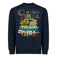 Navy Just A Small Town Girl Windmill Heavyweight Sweatshirt - BundleAndBundleShop
