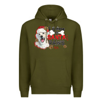 Army Green i believe in santa paws Premium Hoodie - CowGirlArtShop