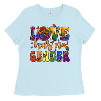 Baby Blue love has no gender Ladies Tee - JahusDesignShop