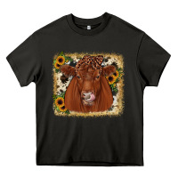 Asphalt red angus cowhide sunflower Heavy Core Tee - JahusDesignShop