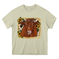 Red Angus Cowhide Sunflower Heavy Core Tee | Teevron
