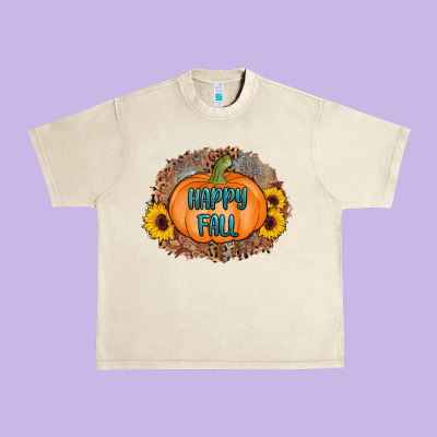 Happy Fall Urban Heavy Tee Designed By Adodesignshop