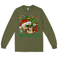 Army Green Christmas Vibes Long Sleeve Tee - BundleAndBundleShop