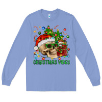 Colony Blue Christmas Vibes Long Sleeve Tee - BundleAndBundleShop
