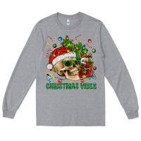 Heather Grey Christmas Vibes Long Sleeve Tee - BundleAndBundleShop