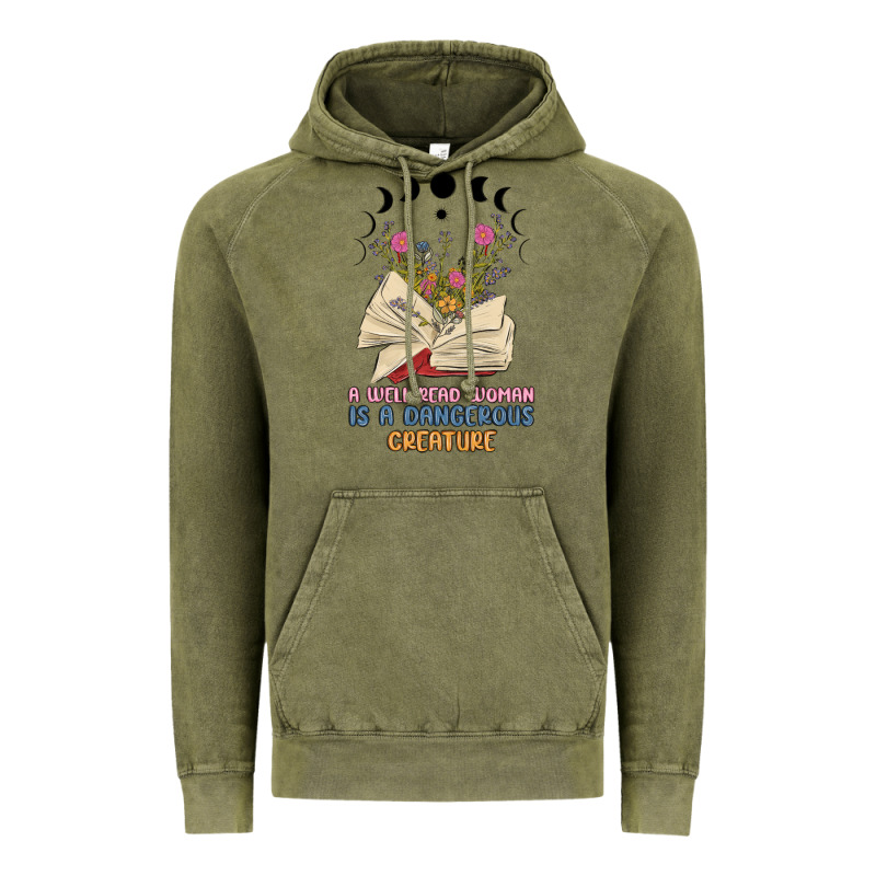 A Well Read Woman Is A Dangerous Creature Vintage Hoodie by MaliasSmallBusiness | Teevron