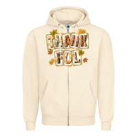 Sandshell Thankful with Plate Zipper Hoodie - texasbilliewilder