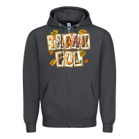 Thankful With Plate Zipper Hoodie | Teevron