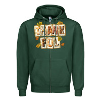 Sports Green Thankful with Plate Zipper Hoodie - texasbilliewilder