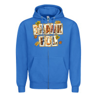 True Royal Thankful with Plate Zipper Hoodie - texasbilliewilder