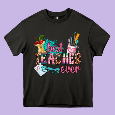 Best Teacher Ever Heavy Core Tee Designed By Adodesignshop