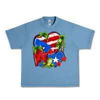 Pebble Blue puerto rico hearts Urban Heavy Tee - NancyCooperArtShop
