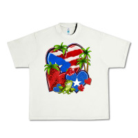 Pistachio puerto rico hearts Urban Heavy Tee - NancyCooperArtShop
