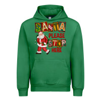 Emerald Santa Please Stop Here Urban Hoodie - FaDigitalArtStudio