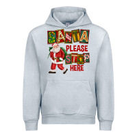 Heather Grey Santa Please Stop Here Urban Hoodie - FaDigitalArtStudio