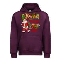 Mauve Wine Santa Please Stop Here Urban Hoodie - FaDigitalArtStudio