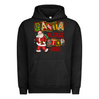 Pigment Black Santa Please Stop Here Urban Hoodie - FaDigitalArtStudio