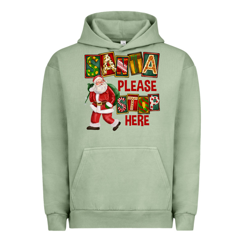 Santa Please Stop Here Urban Hoodie by FaDigitalArtStudio | Teevron