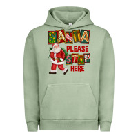 Pigment Oil Green Santa Please Stop Here Urban Hoodie - FaDigitalArtStudio