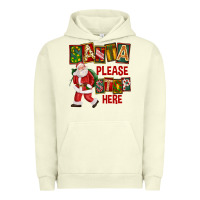Pigment Pistachio Santa Please Stop Here Urban Hoodie - FaDigitalArtStudio