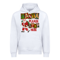 White Santa Please Stop Here Urban Hoodie - FaDigitalArtStudio