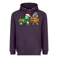 Plum christmas tractor Heavyweight Hoodie - CowGirlArtShop