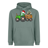 Sage christmas tractor Heavyweight Hoodie - CowGirlArtShop