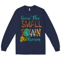 Navy Living The Small Town Dream Long Sleeve Tee - BundleAndBundleShop