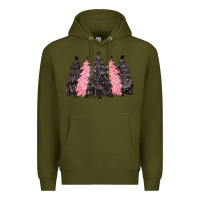 Army Green pink christmas trees Premium Hoodie - CowGirlArtShop