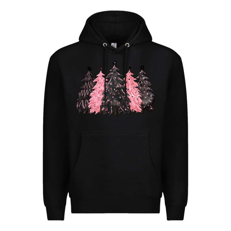 Pink Christmas Trees Premium Hoodie by CowGirlArtShop | Teevron