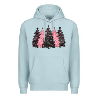 Blue Mist pink christmas trees Premium Hoodie - CowGirlArtShop