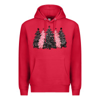Cardinal pink christmas trees Premium Hoodie - CowGirlArtShop