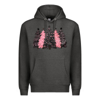 Charcoal Heather pink christmas trees Premium Hoodie - CowGirlArtShop