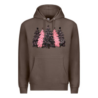 Coffee pink christmas trees Premium Hoodie - CowGirlArtShop