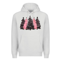 Dove Grey pink christmas trees Premium Hoodie - CowGirlArtShop
