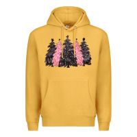 Mustard pink christmas trees Premium Hoodie - CowGirlArtShop
