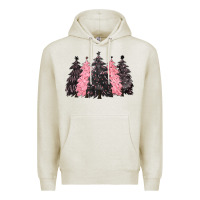 Oatmeal Heather pink christmas trees Premium Hoodie - CowGirlArtShop
