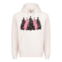 Pale Pink pink christmas trees Premium Hoodie - CowGirlArtShop