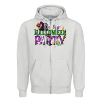 Dove Grey Halloween Party Zipper Hoodie - texasbilliewilder